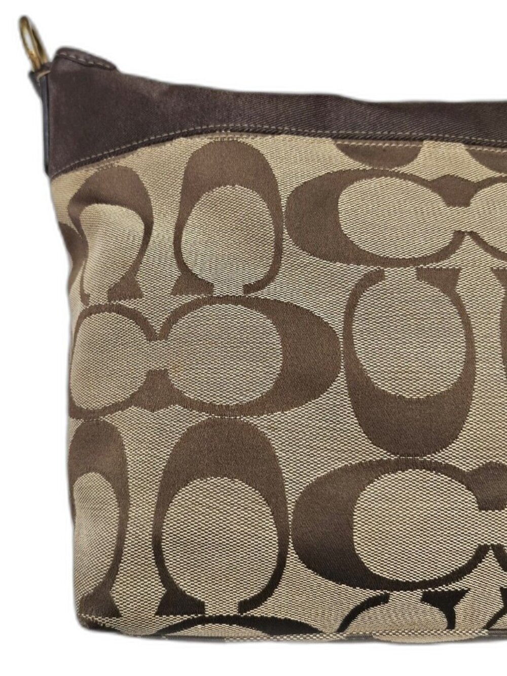 COACH Legacy 11689 Signature Monogram Canvas Shoulder Bag Hobo Handbag Tote Tan - Picture 15 of 15